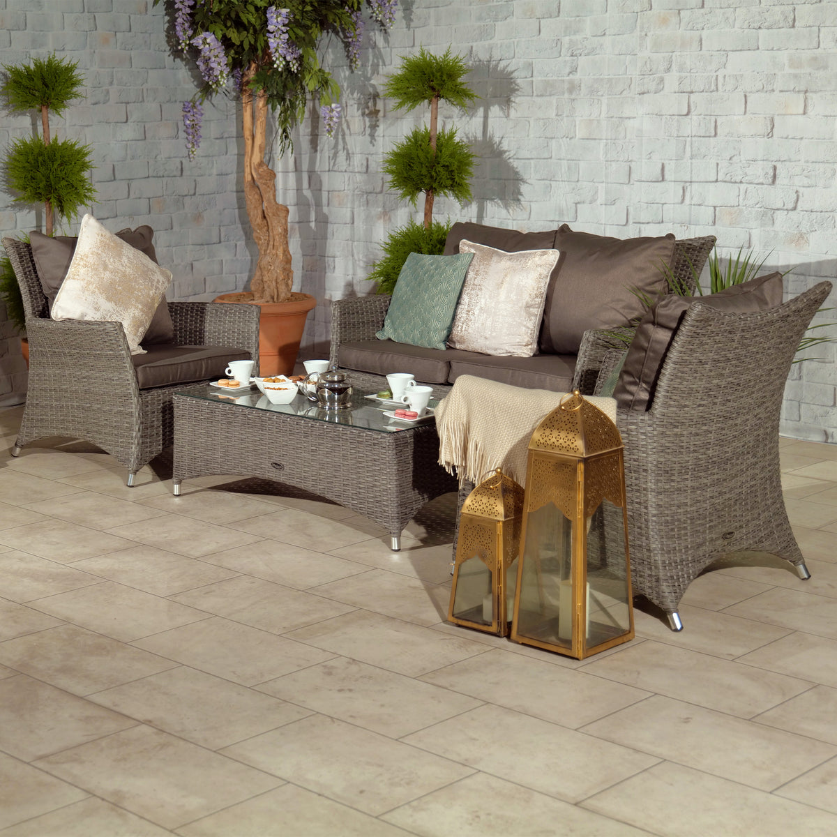 Paris 4 Seater Deluxe Rattan Lounging Coffee Set