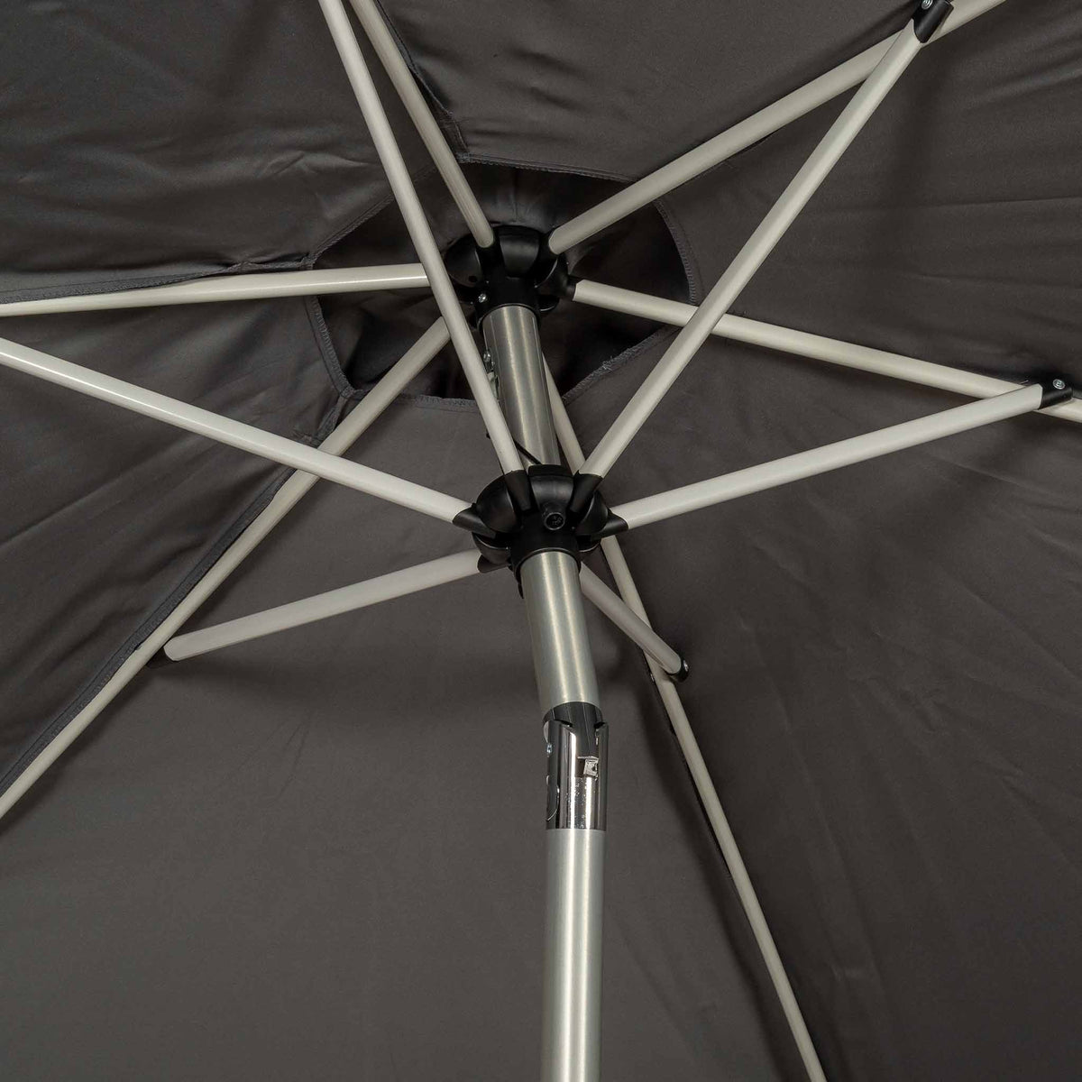 2.5m Parasol  Brushed Aluminium Parasol - Grey