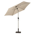 2.5m Crank & Tilt Ivory Garden Parasol Umbrella with Brushed Aluminium Frame
