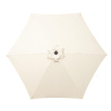 top view of the ivory canopy on the 2.5m Crank & Tilt Ivory Garden Parasol with Brushed Aluminium Frame