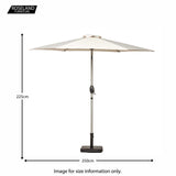 2.5m Parasol  Brushed Aluminium Parasol - Ivory size guide