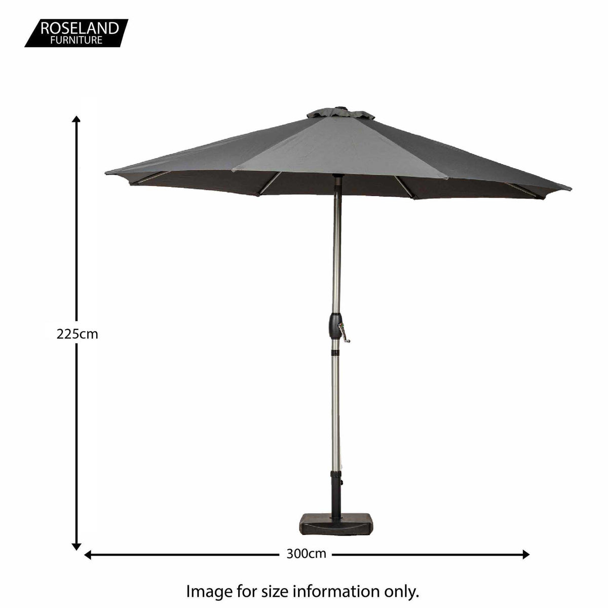 3m Parasol  Brushed Aluminium Parasol - Grey size guide