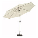 3m Crank & Tilt Ivory Garden Parasol Umbrella with Brushed Aluminium Frame