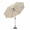 3m Crank & Tilt Ivory Outdoor Parasol with Brushed Aluminium Frame