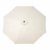 top view of the ivory canopy on the 3m Crank & Tilt Ivory Garden Parasol with Brushed Aluminium Frame