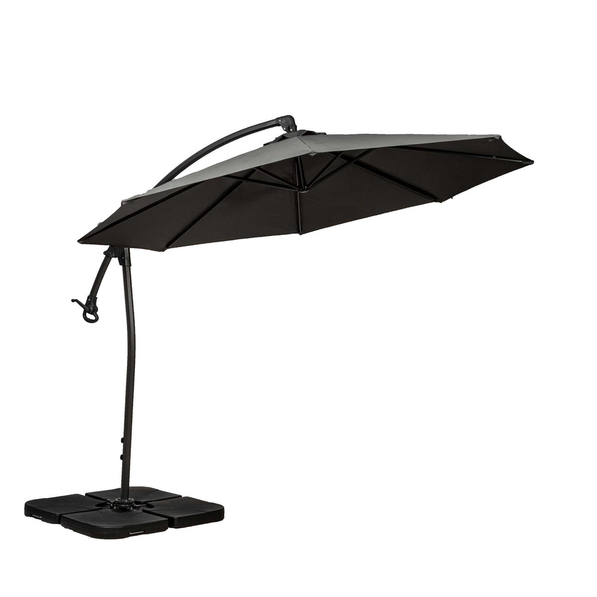 3m Deluxe Pedal Operated Cantilever Parasol - Grey