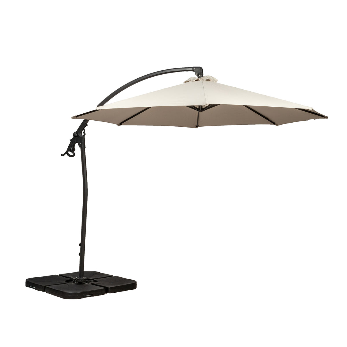 3m Deluxe Pedal Operated Cantilever Parasol - Ivory