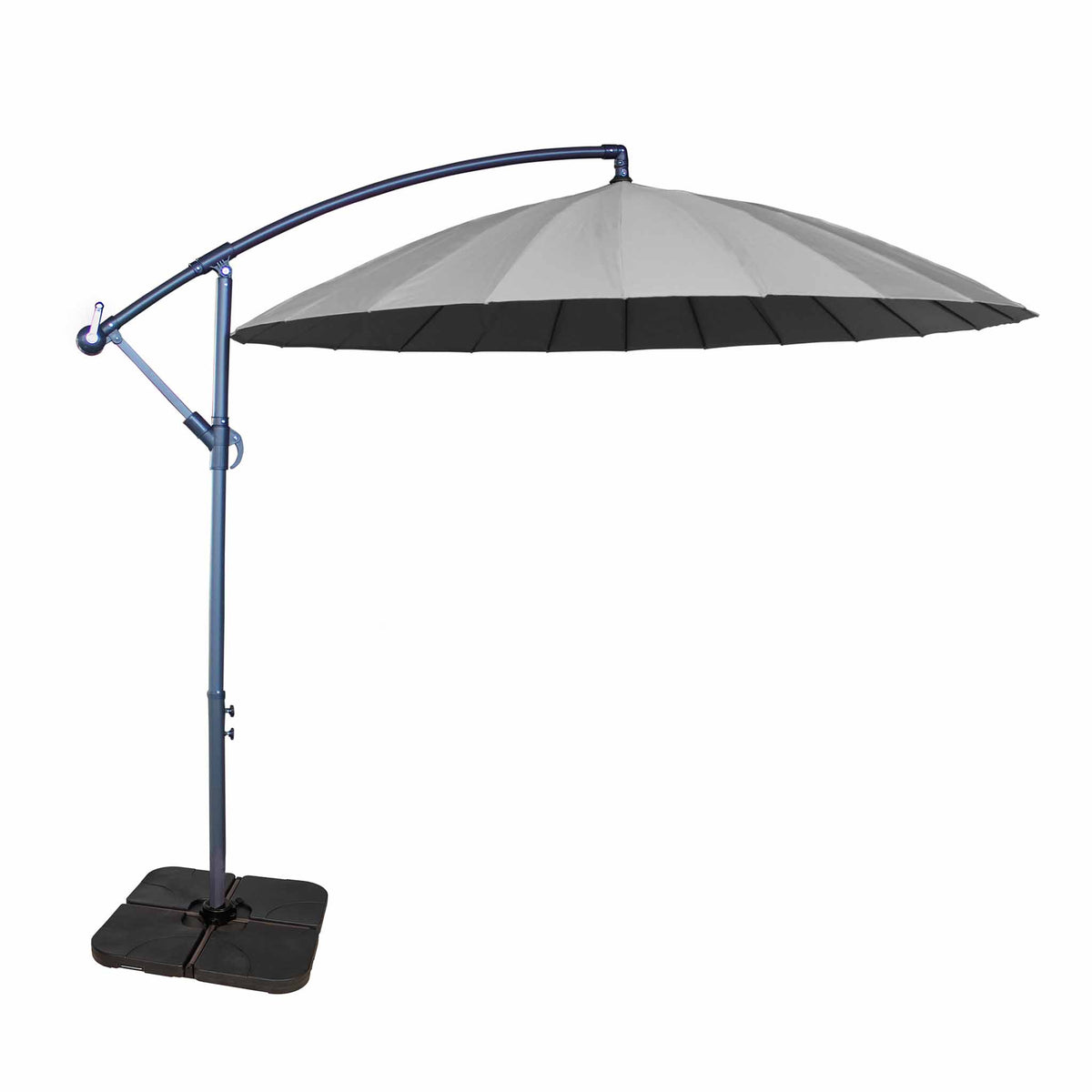 3m Shanghai Cantilever Parasol in Grey by Roseland Furniture