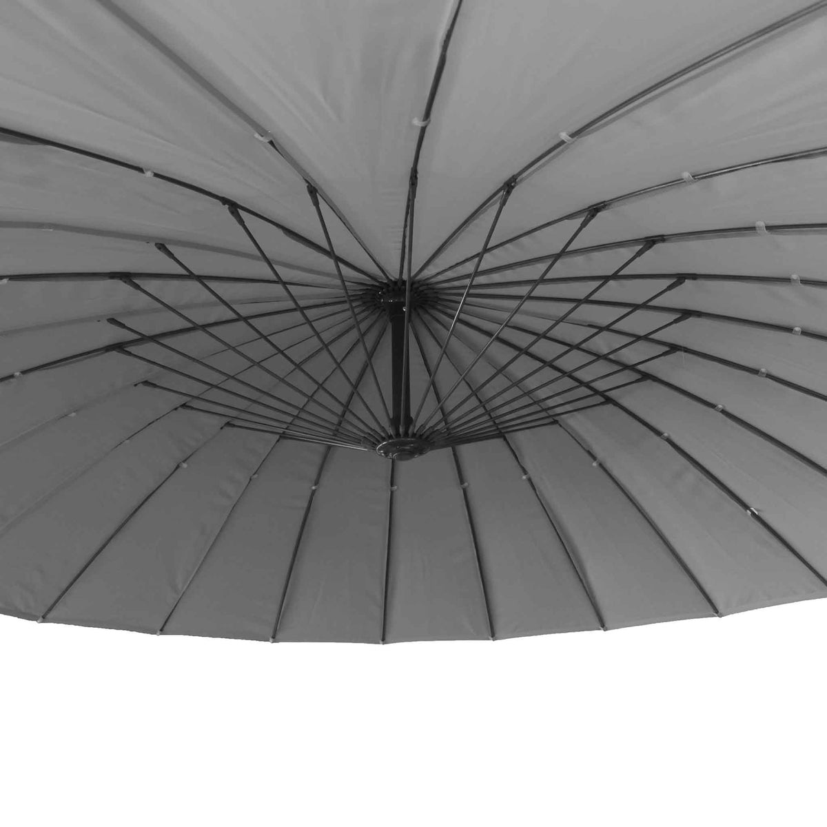 3m Shanghai Cantilever Parasol in Grey - Close up of parasol canopy