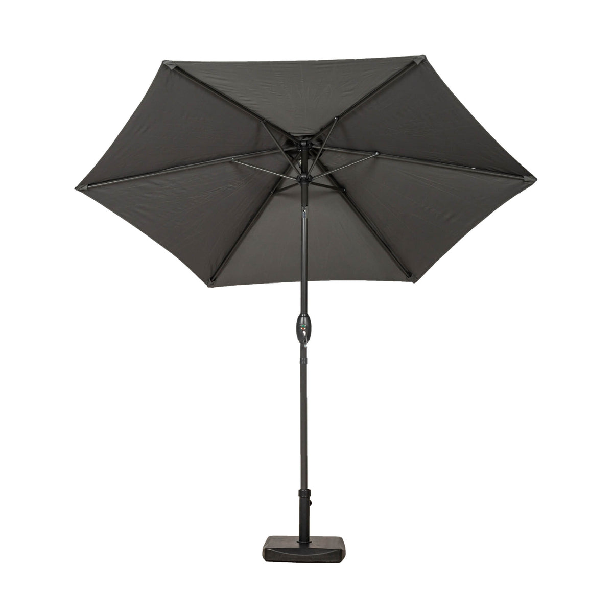 Grey 2.5m Crank & Tilt Garden Umbrella with Grey Aluminium Pole