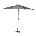 3m Grey Crank and Tilt Outdoor Garden Parasol with Grey Aluminium Pole from Roseland Furniture