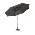 3m Grey Crank and Tilt Outdoor Garden Umbrella with Grey Aluminium Pole
