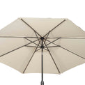 close up of the titling canopy on the 3m Ivory Crank and Tilt Outdoor Garden Parasol Umbrella