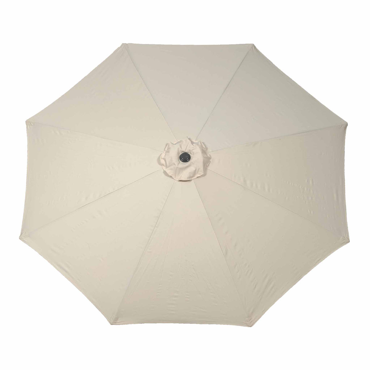 top view of the ivory canopy on the 3m Ivory Crank and Tilt Outdoor Garden Brolly
