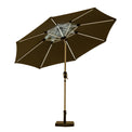 2.7m Grey LED Lit Solar Powered Outdoor Crank and Tilt Parasol from Roseland Furniture