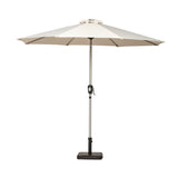 2.7m Ivory LED Lit Solar Powered Outdoor Crank and Tilt Parasol Garden Canopy