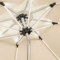 Lit Up LEDS on the 2.7m Ivory LED Lit Solar Powered Outdoor Crank and Tilt Parasol Canopy