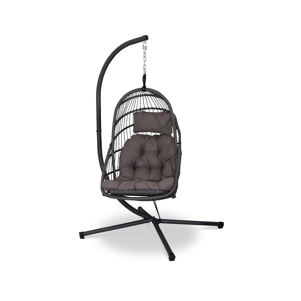 Garden Relaxer Grey Hanging Pod Swing Egg Chair Roseland