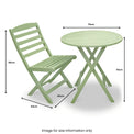 Porto Sage Green Folding Bistro Set dimensions