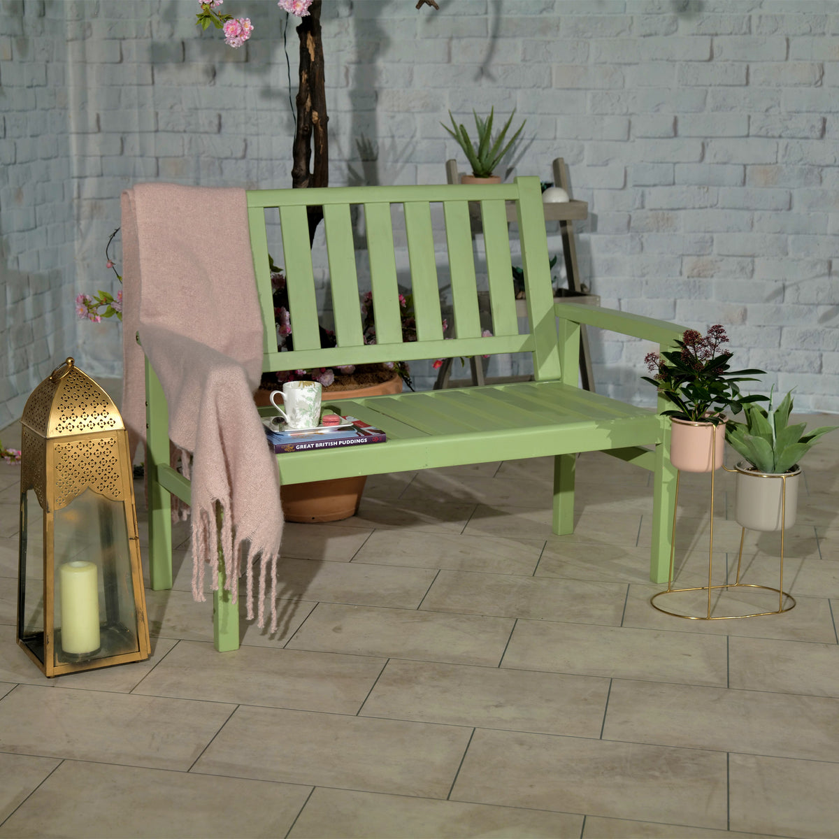 Porto Sage Green 2 Seater Homestead Bench