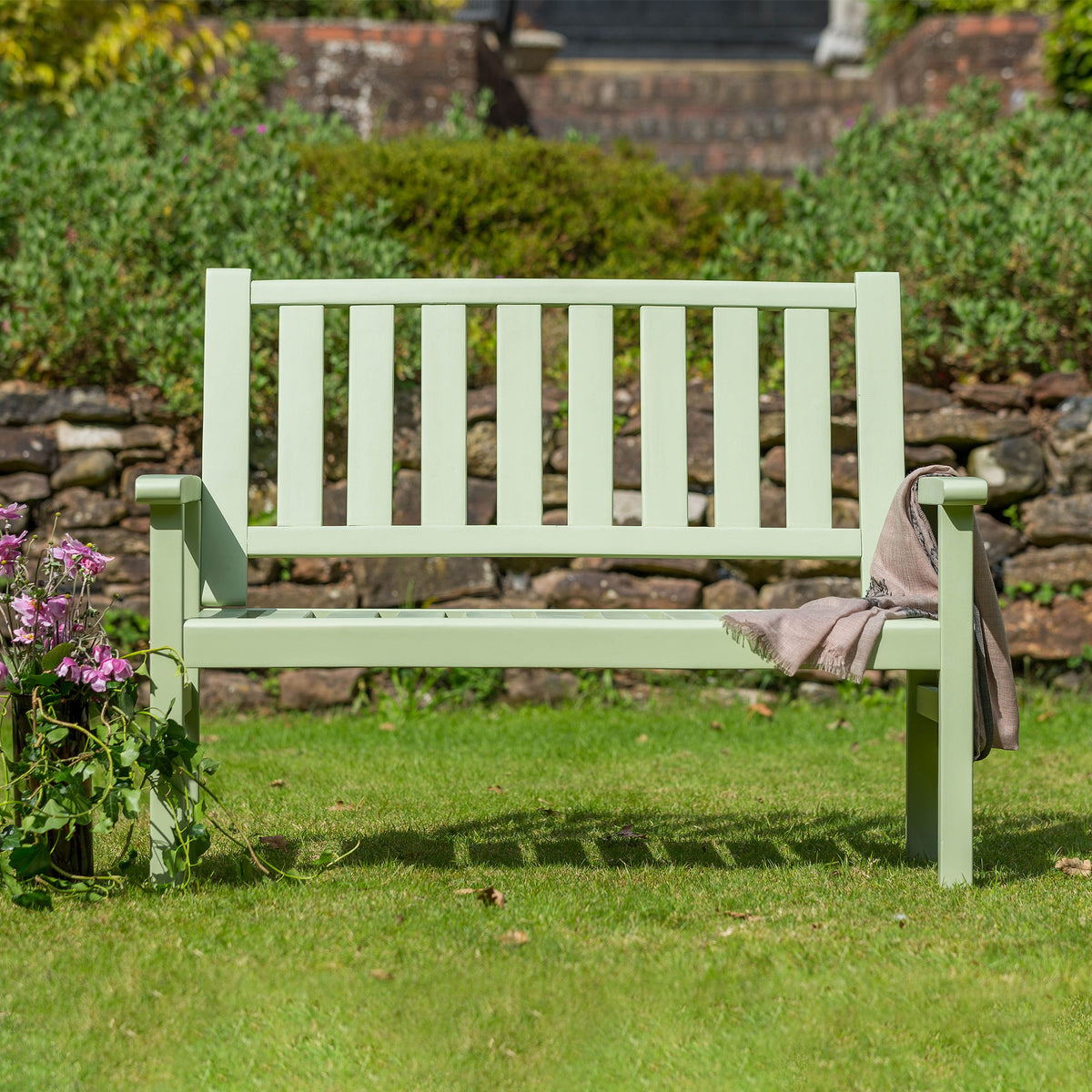 Porto Sage Green 2 Seater Homestead Bench for garden or patio