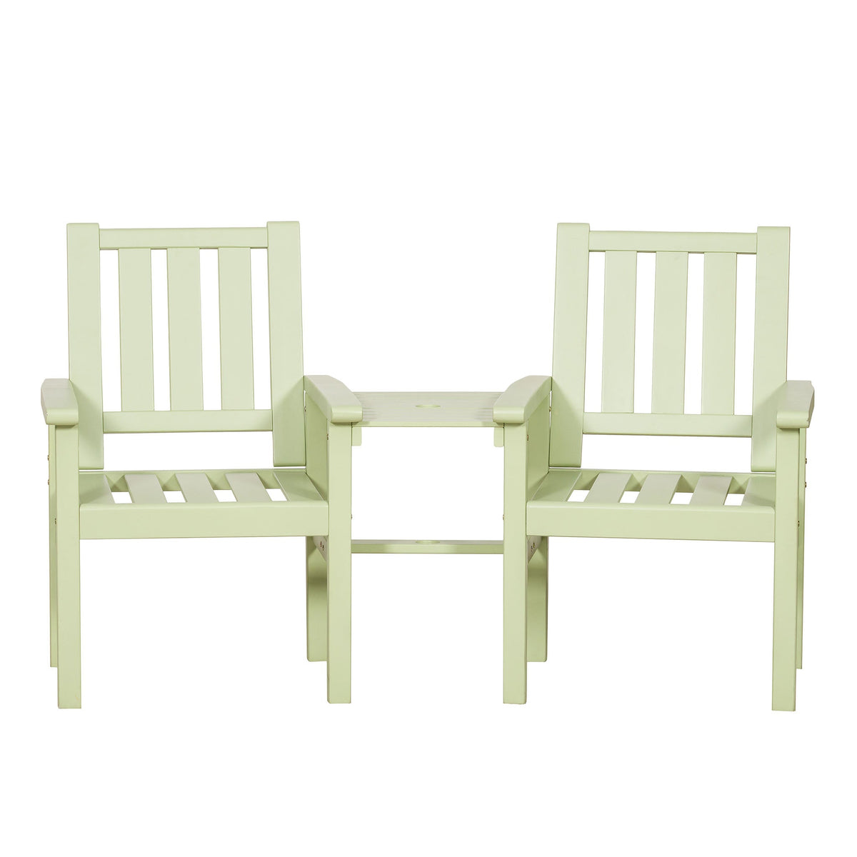 Porto Green Companion Wooden 2 Seater Chair Set