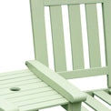 Porto Green Companion Wooden Love Seat close up of painted wooden frame