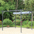 3m Grey Prague Pergola Gazebo with retractable shelter