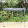 3m Grey Prague Pergola Gazebo with retractable shelter