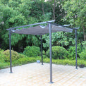 3m Grey Prague Pergola Gazebo with retractable shelter