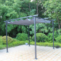 3m Grey Prague Pergola Gazebo with retractable shelter