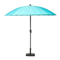 2.7m Aqua Blue Shanghai Crank & Tilt Outdoor Garden Parasol by Roseland Furniture