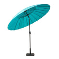 2.7m Aqua Blue Shanghai Crank & Tilt Outdoor Garden Umbrella by Roseland Furniture
