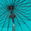 close up of a aluminium ribs on the 2.7m Aqua Blue Shanghai Crank & Tilt Outdoor Garden Parasol