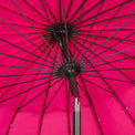 close up of aluminium ribs on the 2.7m Pink Shanghai Crank & Tilt Outdoor Garden Parasol 