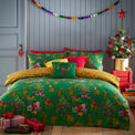 Animal Christmas Duvet Set | Toddler | Green/Gold