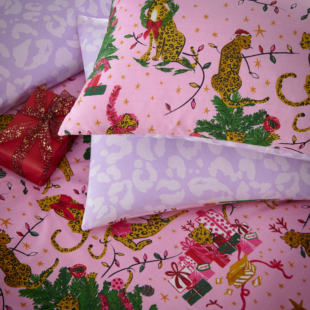 Animal Christmas Duvet Set | Toddler | Pink/Lilac