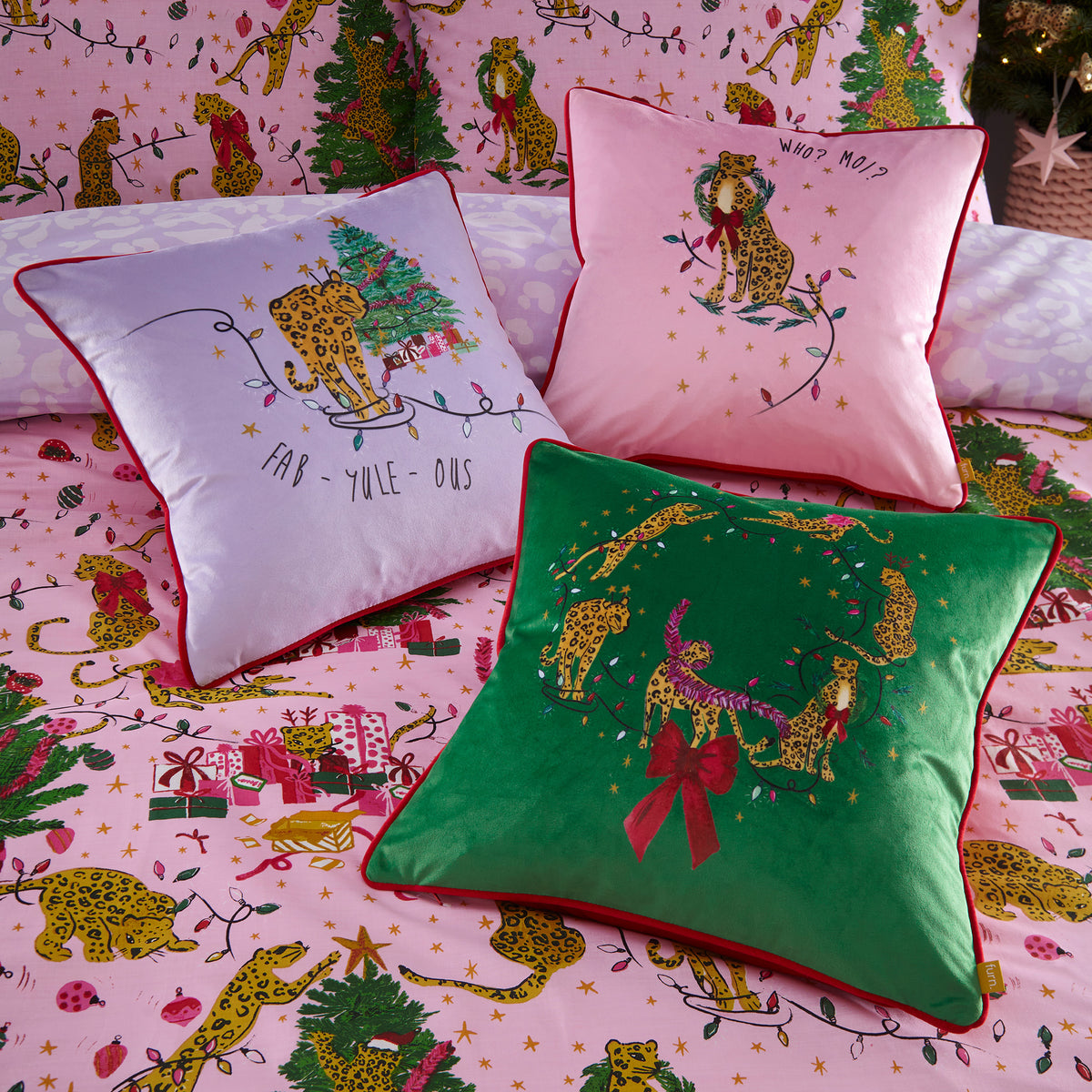 Animal Christmas Duvet Set | Toddler | Pink/Lilac
