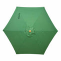 top view of the green canopy on the 2.5m Green Crank & Tilt Garden Parasol with Wood Look Frame