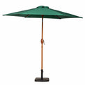 3m Green Parasol Wood look Aluminium Parasol by Roseland Furniture