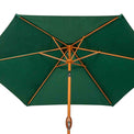 3m Green Parasol Wood look Aluminium Parasol by Roseland Furniture