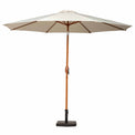 3m Ivory Parasol Wood look Aluminium Parasol by Roseland Furniture