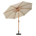 3m Ivory Parasol Wood look Aluminium Parasol by Roseland Furniture