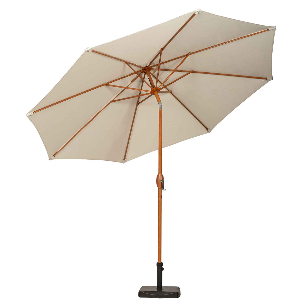 3m Ivory Parasol Wood look Aluminium Parasol by Roseland Furniture