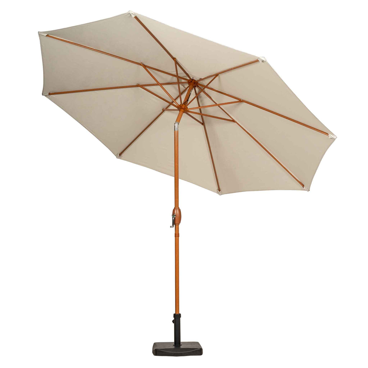 3m Ivory Parasol Wood look Aluminium Parasol by Roseland Furniture