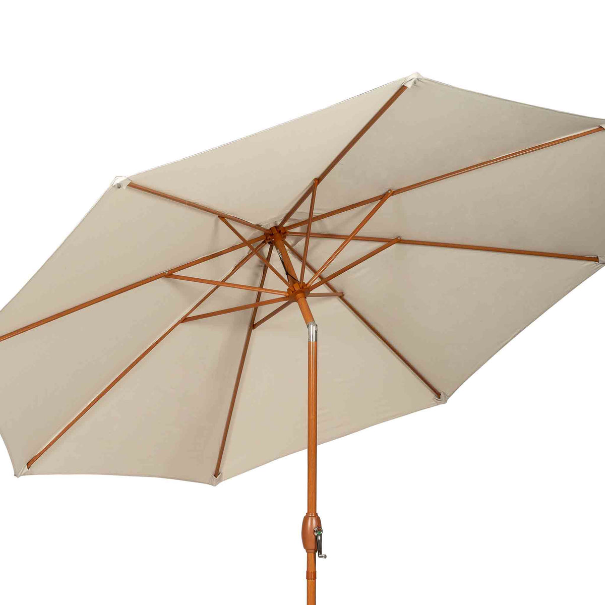 3m Ivory Parasol Wood look Aluminium Parasol by Roseland Furniture