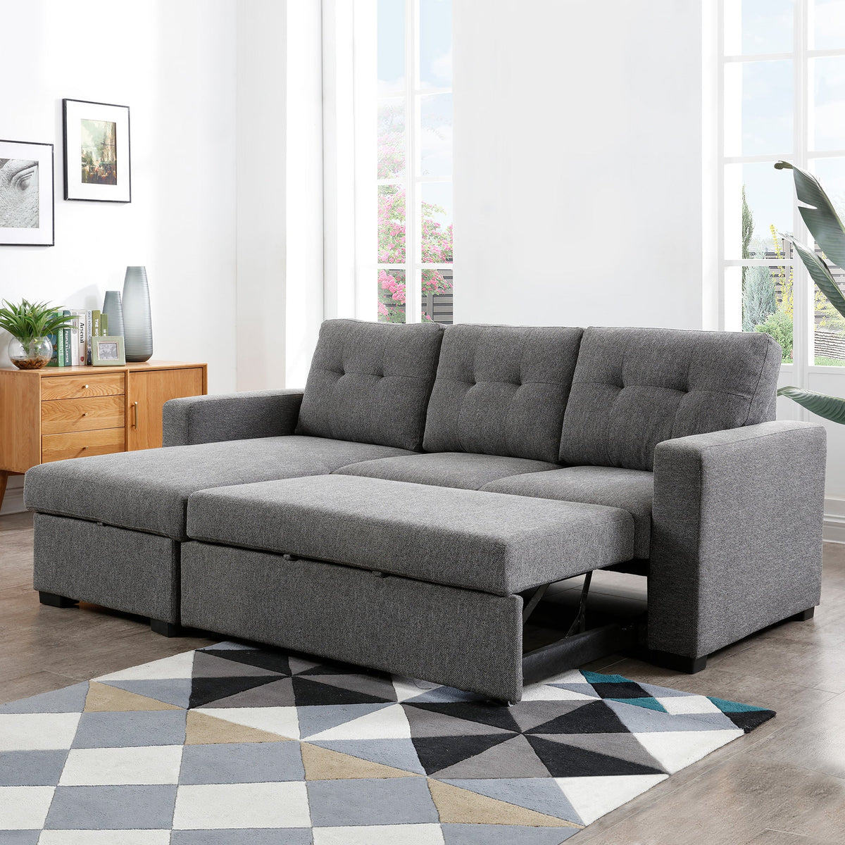 Bosworth Grey 3 Seater Corner Chaise Sofabed