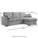 Levan Grey 3 Seater Corner Chaise Sofabed dimensions