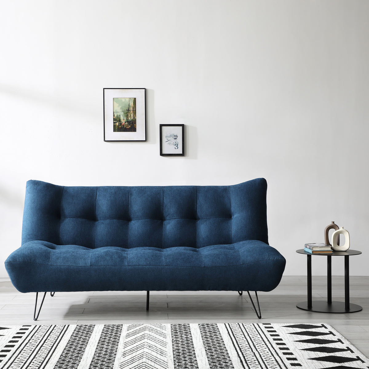 Pandora Blue Click Clack Sofabed from Roseland Furniture for living room