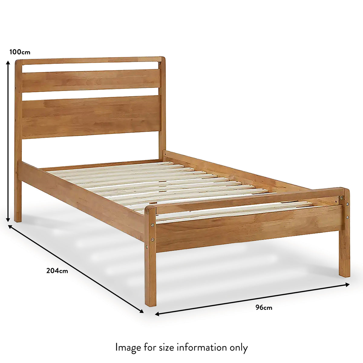 Maxi Oak Bed Single Frame dimensions